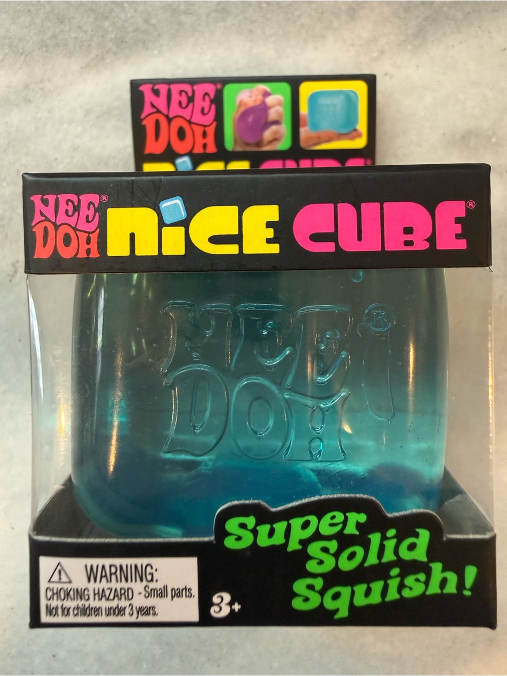 NeeDoh Nice Cube Blue Super Solid Squish Toy